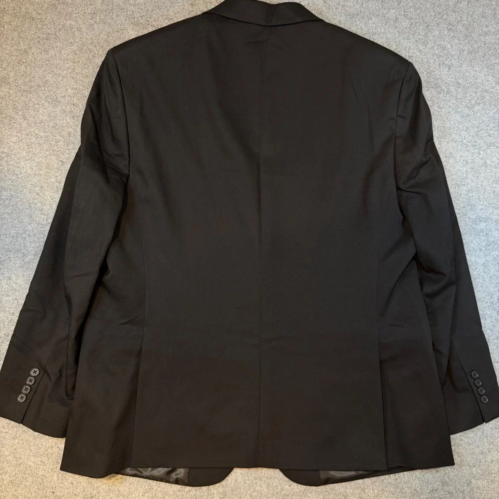 DKNY Mens 2 Piece Suit Black Stretch 2 Button Blazer Trousers 48R 42W New Macy's